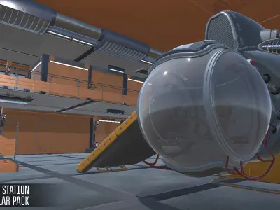 Sci-fi station - modular pack Low-poly 3D model