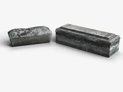 Medieval Tombstones Low-poly Low-poly 3D model