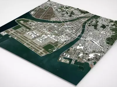 Cityscape Iwakuni Japan 3D model