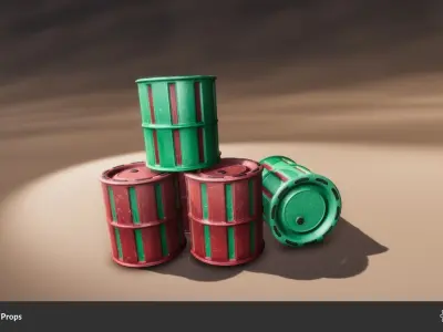 Sci-Fi Industrial Props Low-poly 3D model