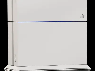 Sony PlayStation 4 Game Console with Stand White Low-poly 3D model