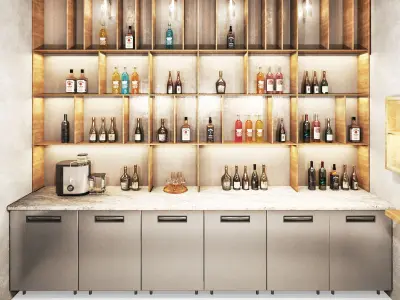 Outdoor cafe  coffee to go  streetcafe Low-poly 3D model