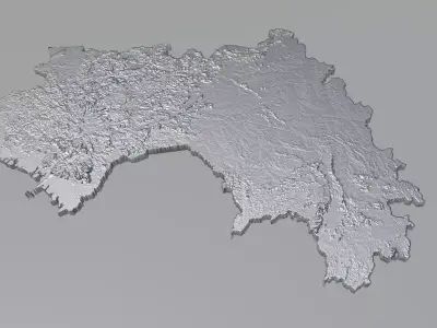 Guinea Gine Terrain Country 3D model