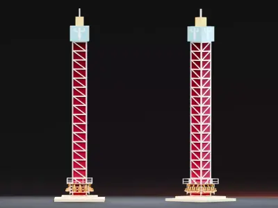 Amusement Park - Sky Hi Ride Low-poly 3D model