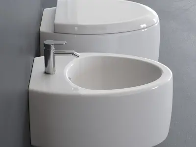 Scarabeo Ceramiche Moai Wall-Hung WC Low-poly 3D model