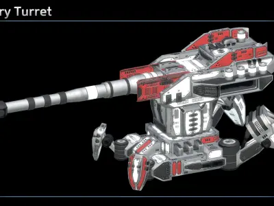 Scifi Turrets Collection 3D Model Pack