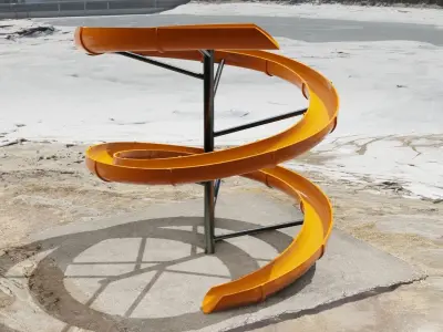 Water Slide Low-poly 3D model 4