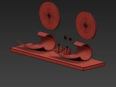 Bathroom plate with two circles 3D model