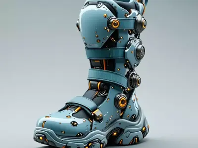 SciFi Futuristic Robotic Boot Low-poly 3D model