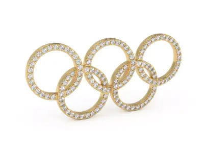 Olympic Rings Brooch Pendant and Necklace 3D print model