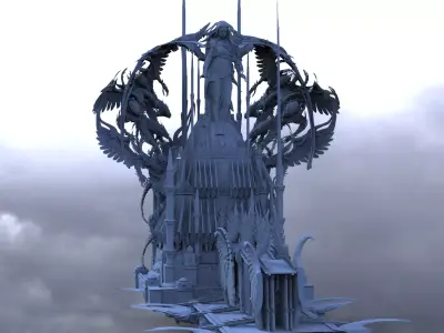 Desert ancient crusades Justice halls 3D model