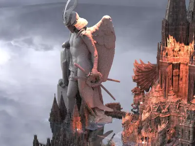 Ronin Samurai Palace Temple Kit bash 3D model