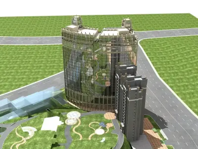 Hotel Building 3D model 120