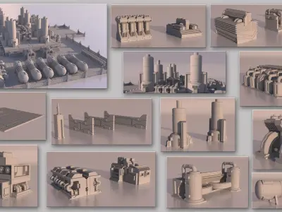 Scifi Factory for 3Dprint 3D print model