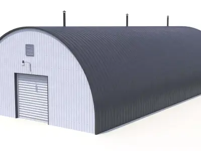 Industrial Hangar PBR Low-poly 3D model
