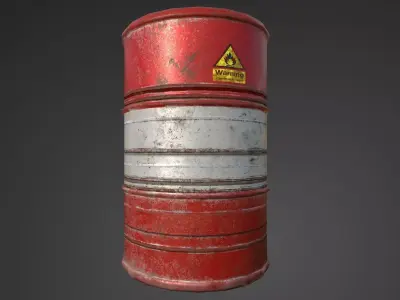 Oil barrel Low-poly 3D model