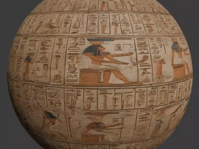 Ancient Egypt Hieroglyphs  - VOL 1 - 12 Seamless PBR Texture