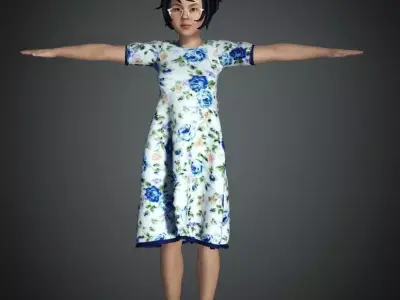 Asian girl rigged 3D model 3D model
