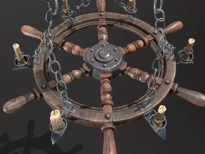 pirate chandelier Free low-poly 3D model