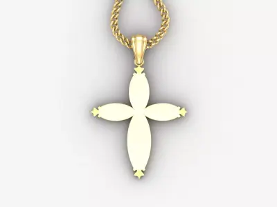 Light Gold 18K Cross Pendant 1CP051 3D print model