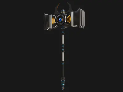 Sci Fi Battle Hammer06 All PBR Unity UE Textures Included Low-poly 3D model