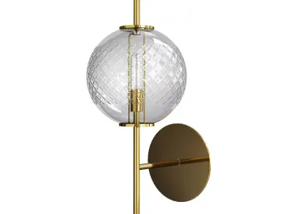 LED  Sconce Brass Cyan Low-poly 3D model