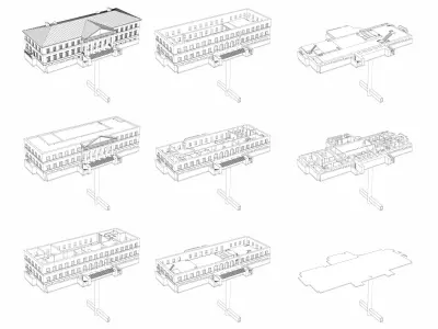 palace in the classic style Officer Assembly Building 3D model