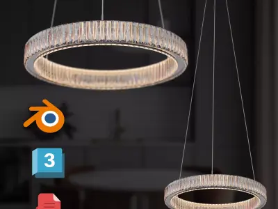 Crystal Halo Pendant Light 3D model