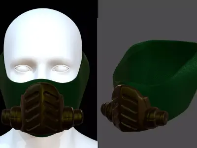 Gas mask helmet 3d model scifi Low-poly  Low-poly 3D model 460