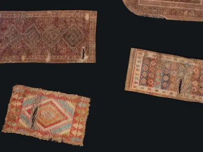 Small Carpets 1-5 Low-poly 3D model