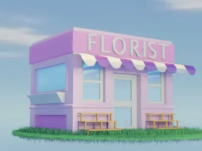 Tiny Florist  Low-poly 3D model