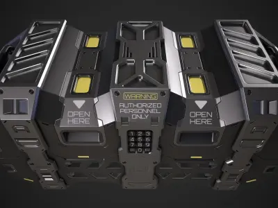 Sci-fi Crate Low-poly 3D model