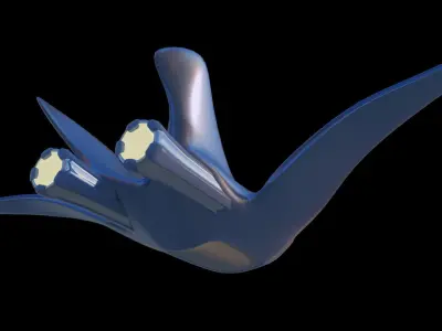 Sleek spaseship Low-poly 3D model