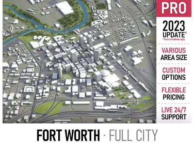 Fort Worth Low-poly 3D model