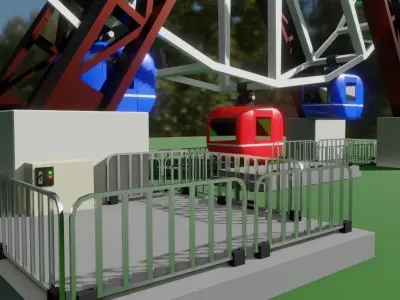 Giant Wheel - Amusement Park - Roda Gigante Low-poly 3D model