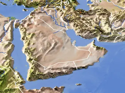 Asia High resolution 3D relief maps 3D model