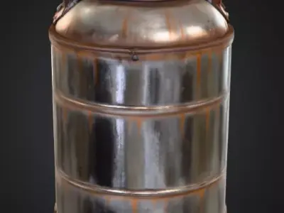 Industrial Metal Canister Rusty Low-poly 3D model