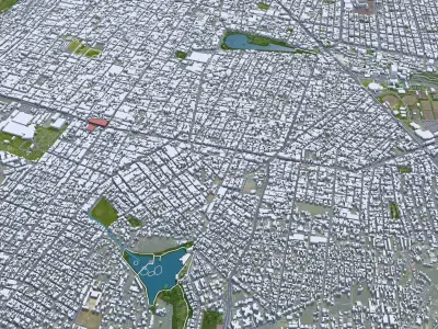 Puebla Mexico 40km Low-poly 3D model