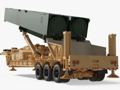  Surface Missile System Two-Tone Paint Deployed Rigged for Cinema 4D 