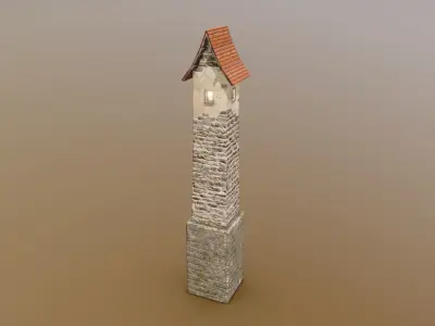 Medieval DRAGON Tower 05 Low-poly 3D model