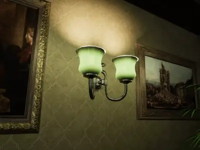 Wall Lamp Low-poly 3D model