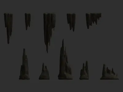 Cave Rocks Combo Low-poly 3D model