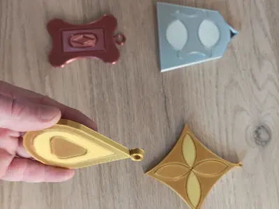 Reflective 2D shapes for decoration 3D print model