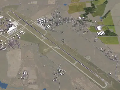 Harare Airport Low-poly 3D model