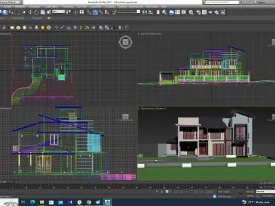 Modern residential building  3D model buy