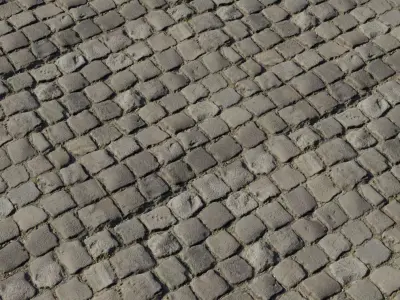 Rounded Basalt Cobblestone Street Texture