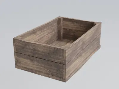 Wooden  Box Crate Low-poly 3D model