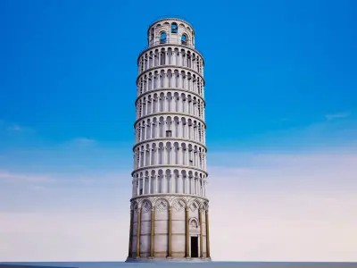 Pisa Tower Italy Low-poly 3D model