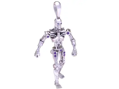 Golden Cyber Warrior Pendant 3D Printable Model 3D print model