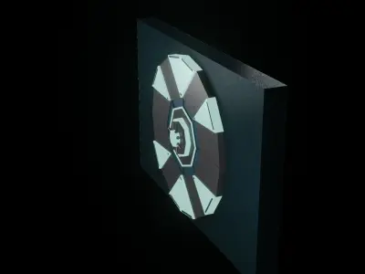 Door sci fi Stylized Low-poly 3D model